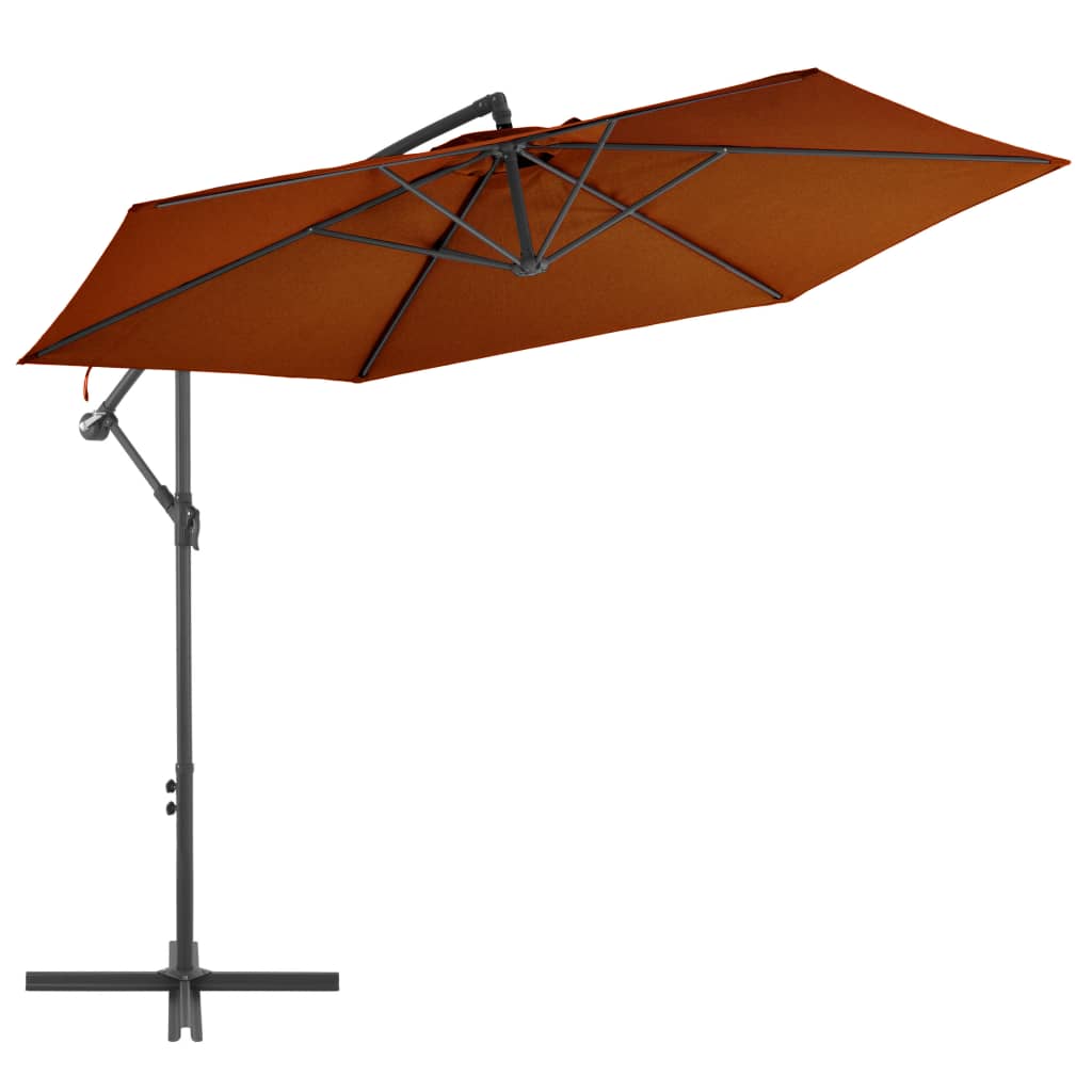 Cantilever Garden Parasol with Aluminium Pole Terracotta 300 cm