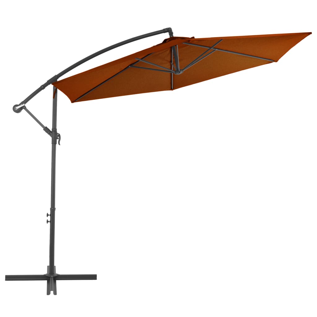 Cantilever Garden Parasol with Aluminium Pole Terracotta 300 cm