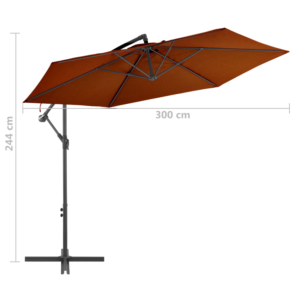 Cantilever Garden Parasol with Aluminium Pole Terracotta 300 cm