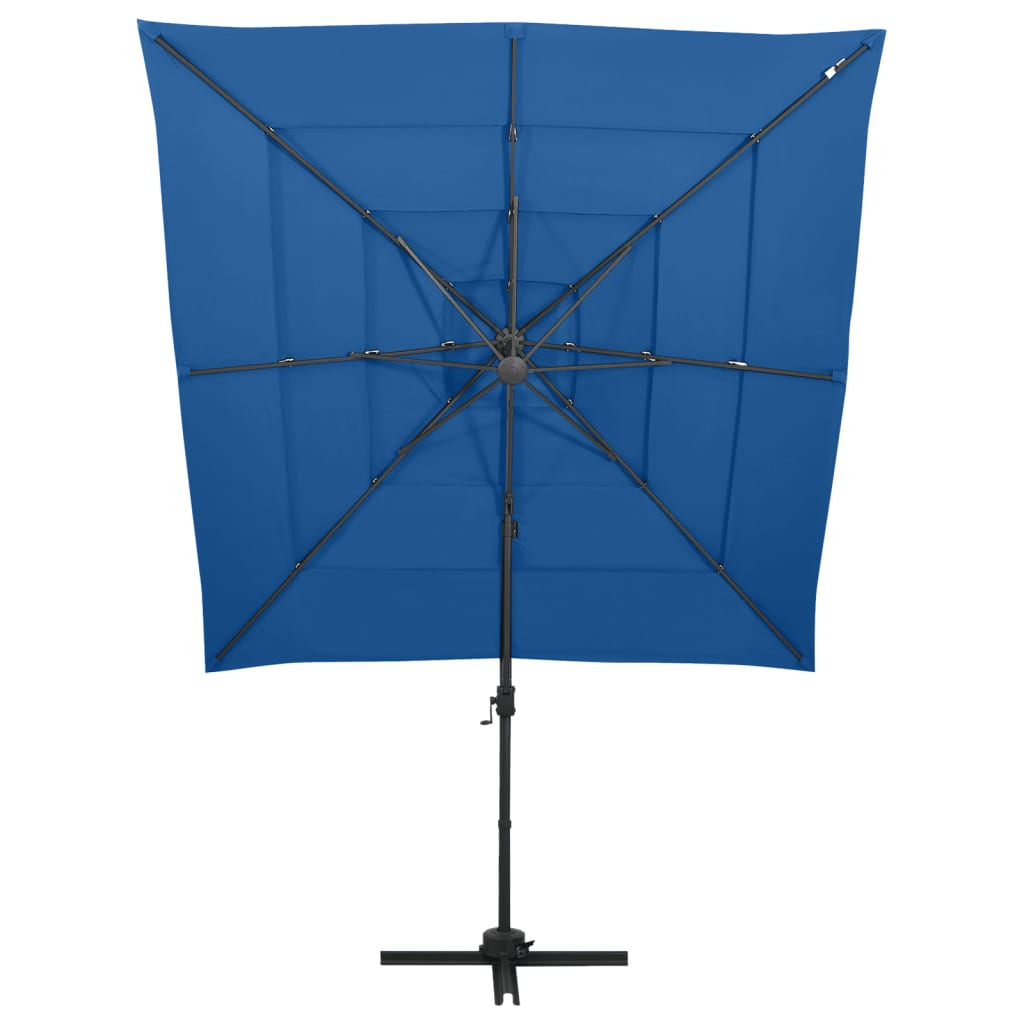 4-Tier Garden Parasol with Aluminium Pole Azure Blue 250x250 cm