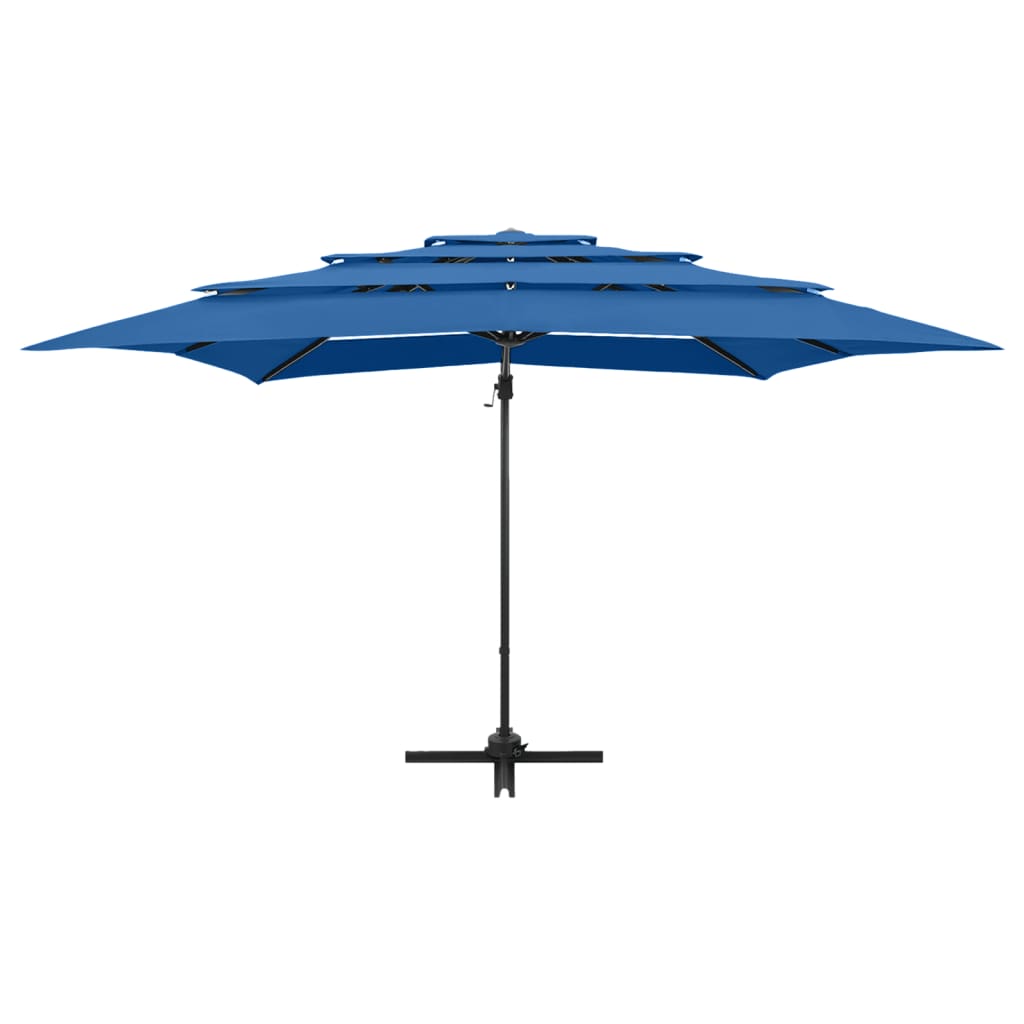 4-Tier Garden Parasol with Aluminium Pole Azure Blue 250x250 cm