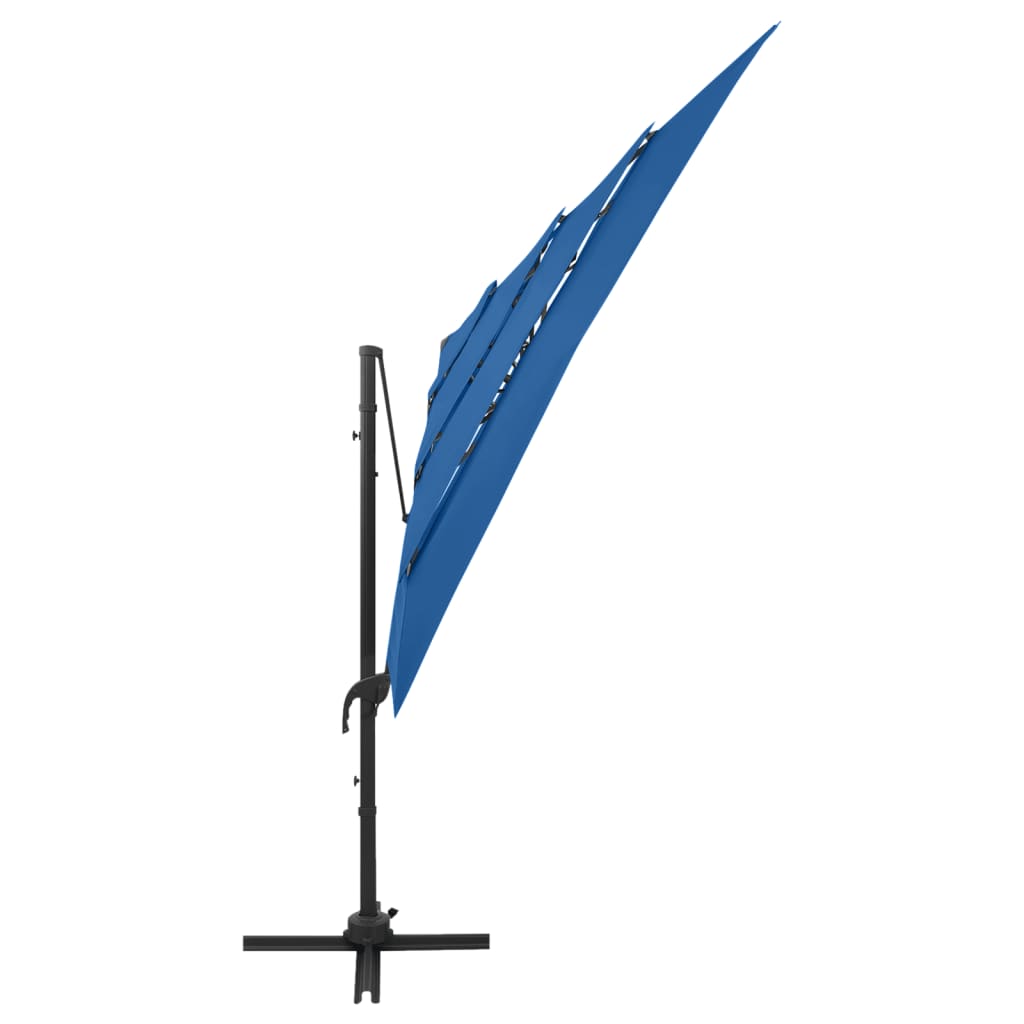 4-Tier Garden Parasol with Aluminium Pole Azure Blue 250x250 cm