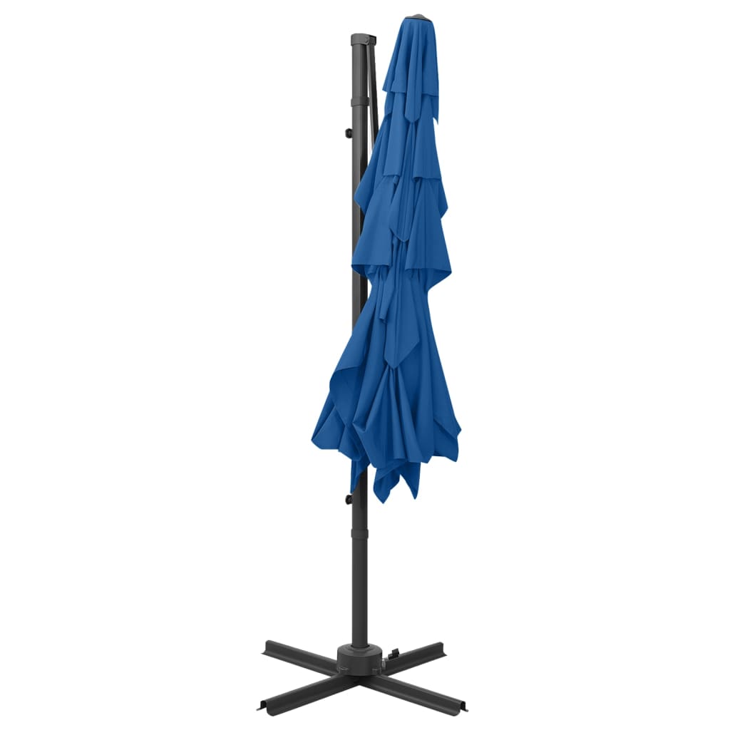 4-Tier Garden Parasol with Aluminium Pole Azure Blue 250x250 cm