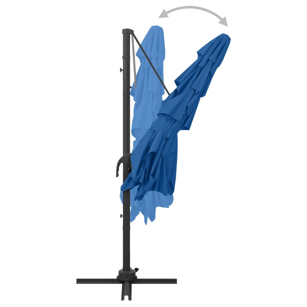 4-Tier Garden Parasol with Aluminium Pole Azure Blue 250x250 cm