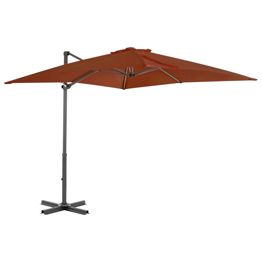 Cantilever Garden Parasol with Aluminium Pole Terracotta 250x250 cm