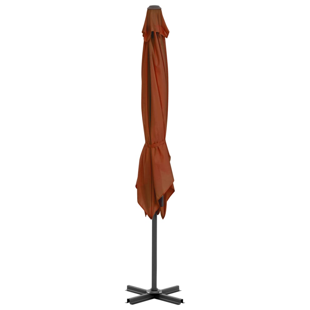 Cantilever Garden Parasol with Aluminium Pole Terracotta 250x250 cm