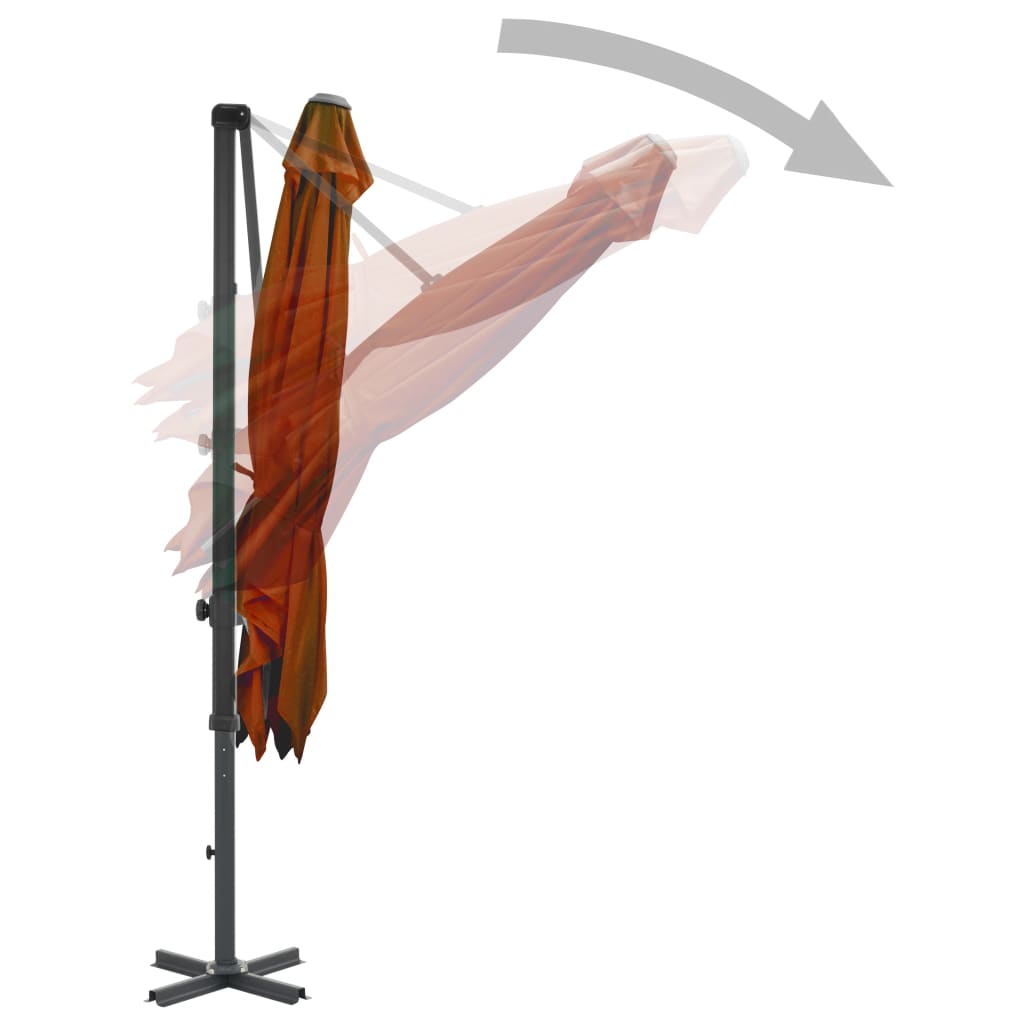 Cantilever Garden Parasol with Aluminium Pole Terracotta 250x250 cm