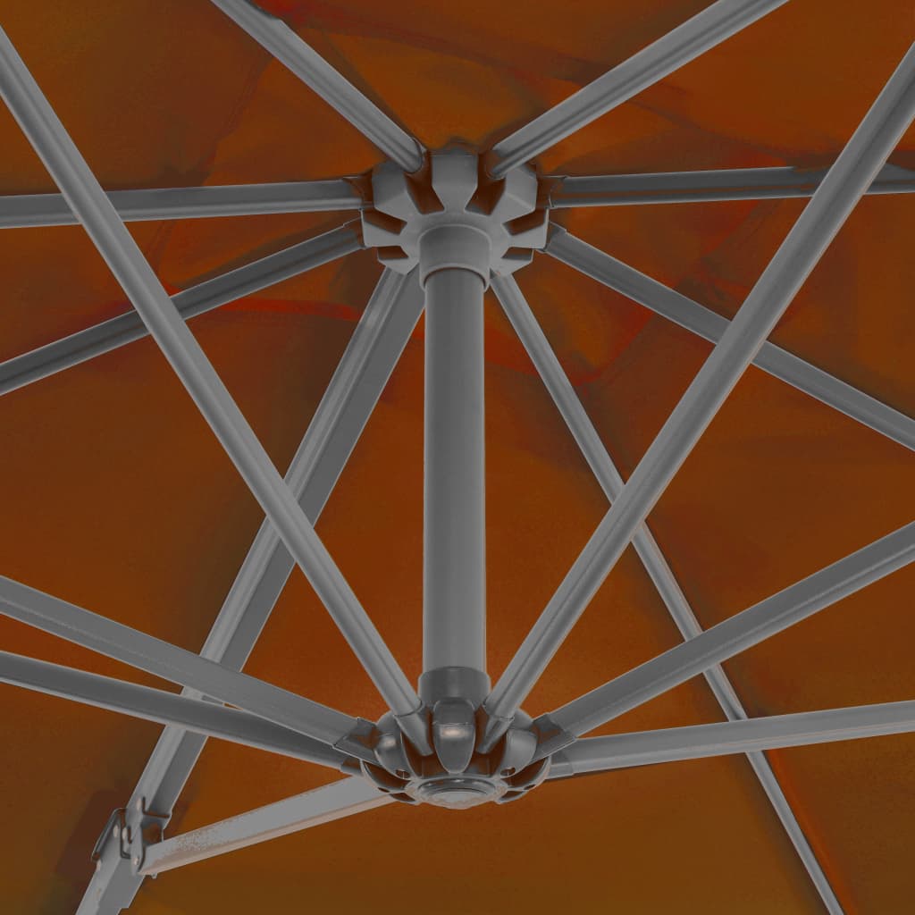 Cantilever Garden Parasol with Aluminium Pole Terracotta 250x250 cm