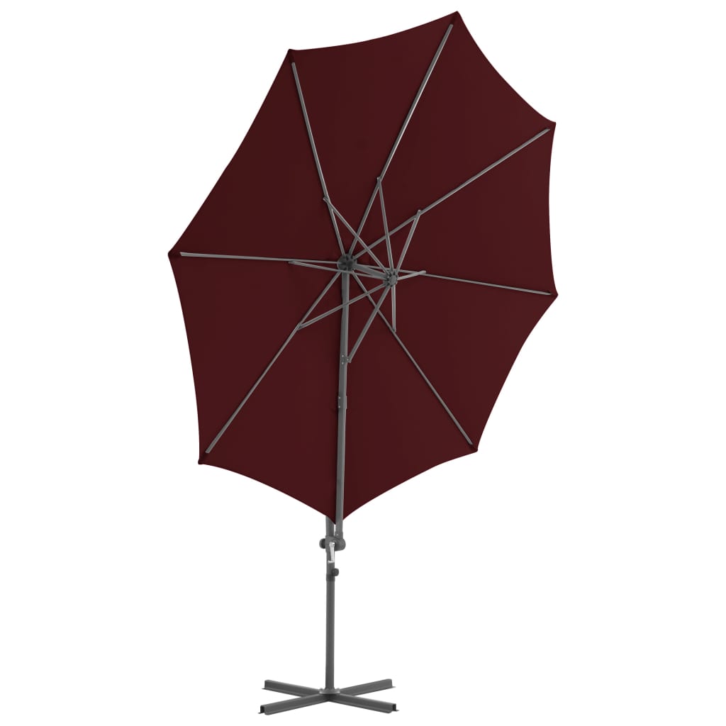 Cantilever Garden Parasol with Steel Pole Bordeaux Red 300 cm