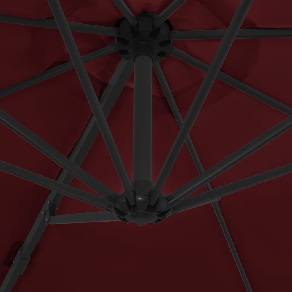 Cantilever Garden Parasol with Steel Pole Bordeaux Red 300 cm