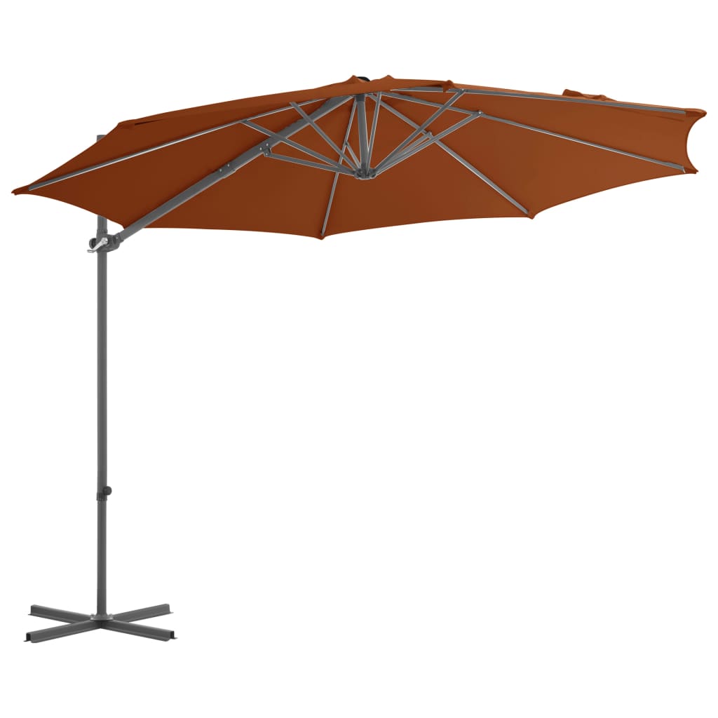 Cantilever Garden Parasol with Steel Pole Terracotta 300 cm
