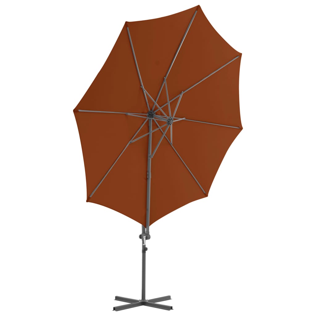 Cantilever Garden Parasol with Steel Pole Terracotta 300 cm