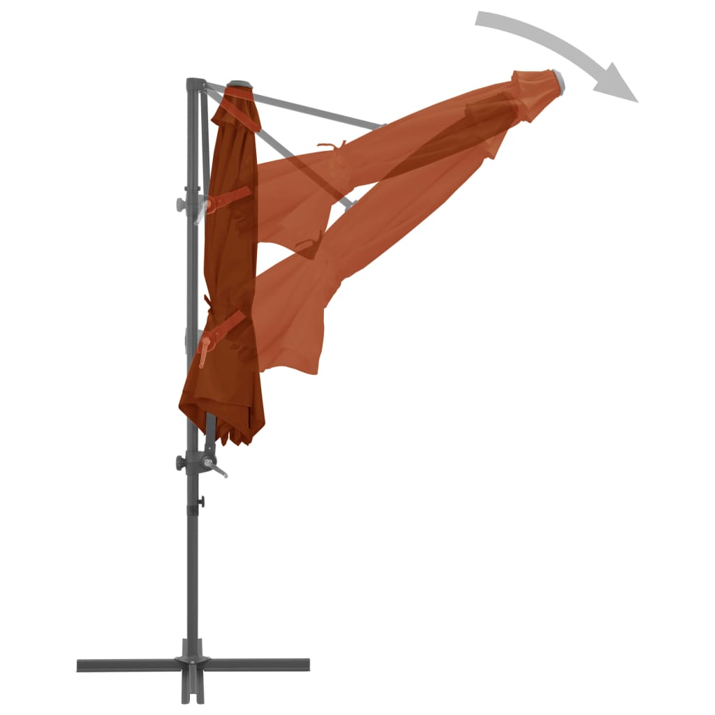 Cantilever Garden Parasol with Steel Pole Terracotta 300 cm