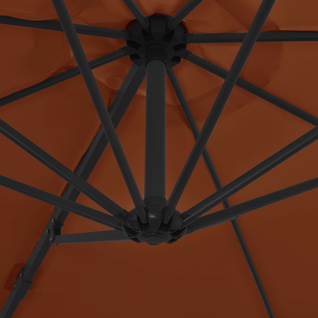 Cantilever Garden Parasol with Steel Pole Terracotta 300 cm