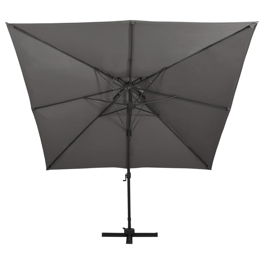 Cantilever Garden Parasol with Double Top 300x300 cm Anthracite