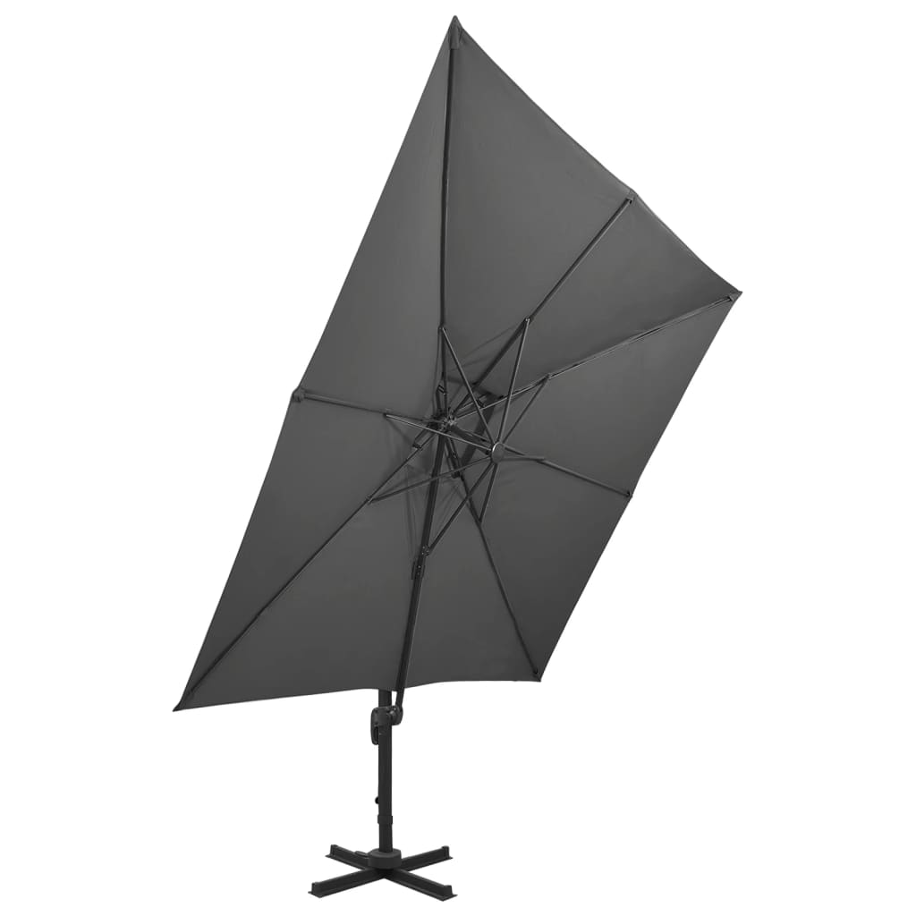 Cantilever Garden Parasol with Double Top 300x300 cm Anthracite
