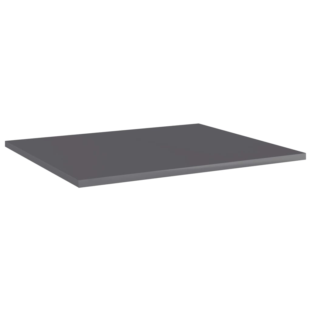 Bookshelf Boards 8 pcs High Gloss Grey 60x50x1.5 cm Engineered Wood