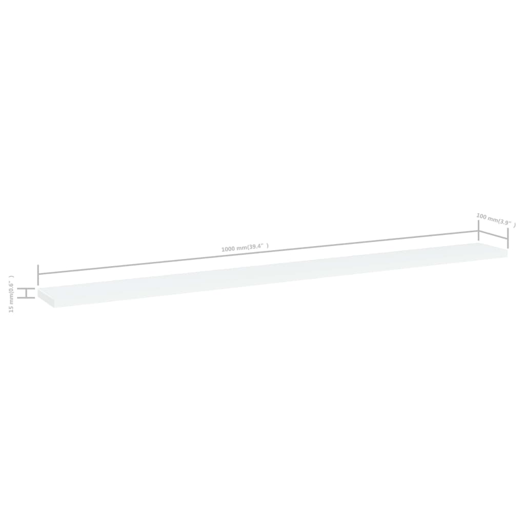 Bookshelf Boards 4 pcs White 100x10x1.5 cm Engineered Wood