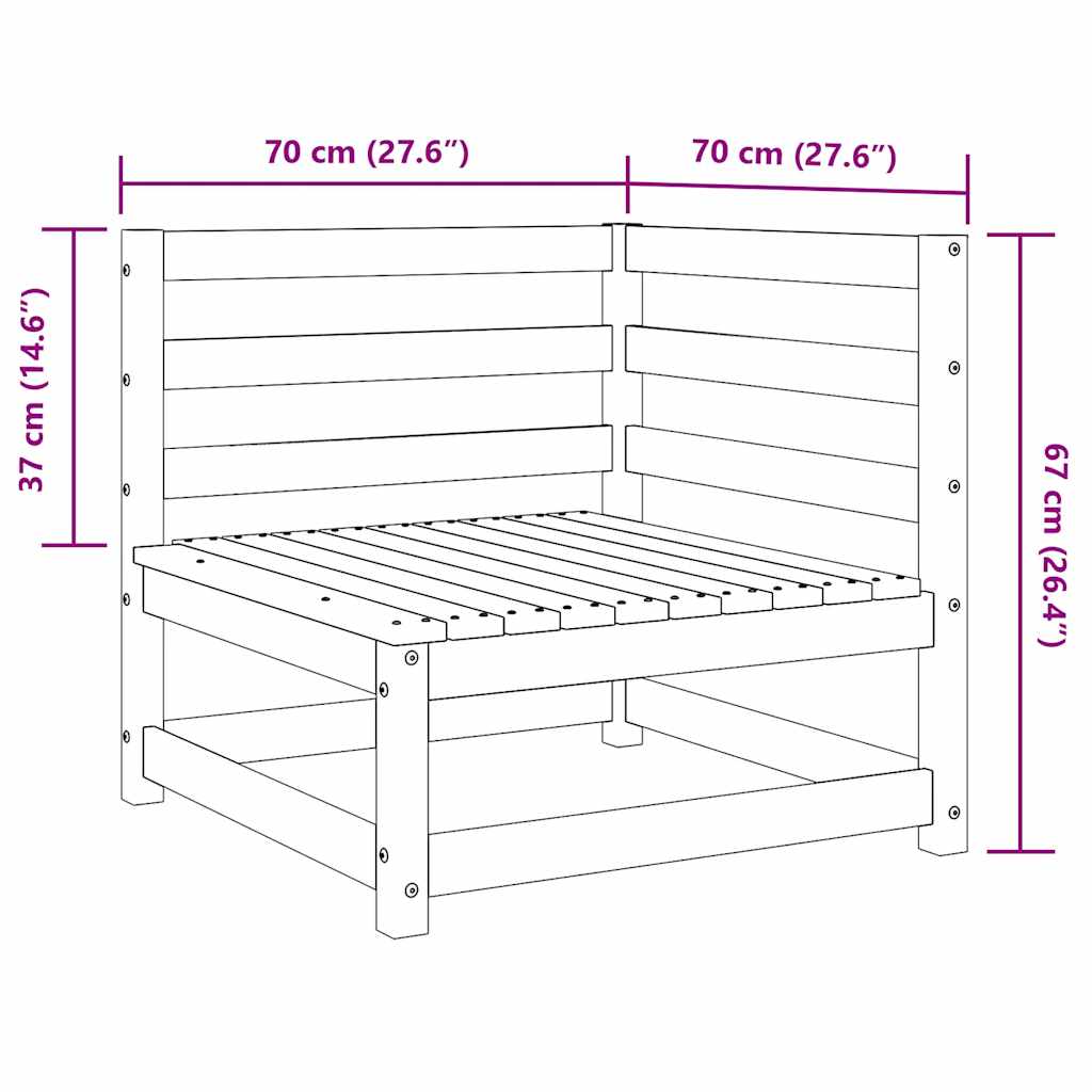 2 Piece Garden Lounge Set Grey Solid Pinewood