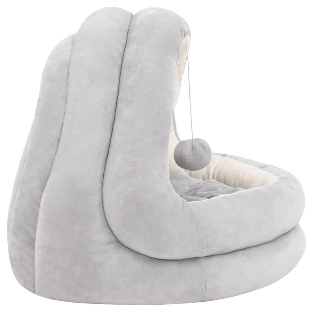 Cat Bed 50x50x45 cm Grey and Cream