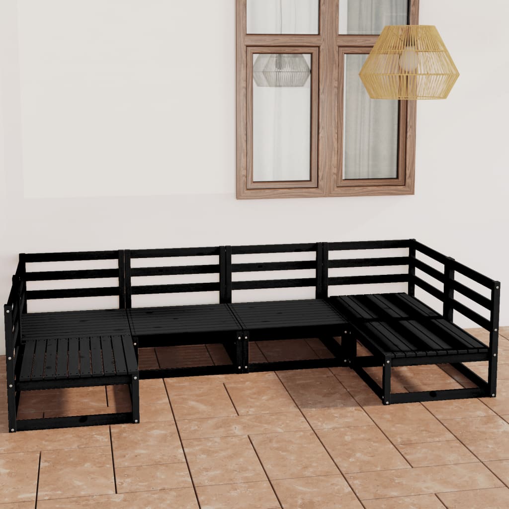 6 Piece Garden Lounge Set Solid Pinewood