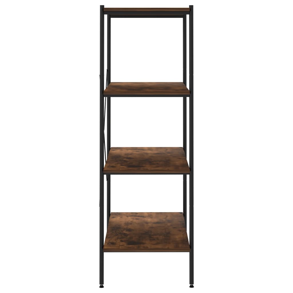 4-Tier Shelving Unit Black and Dark Wood 80x40x130 cm