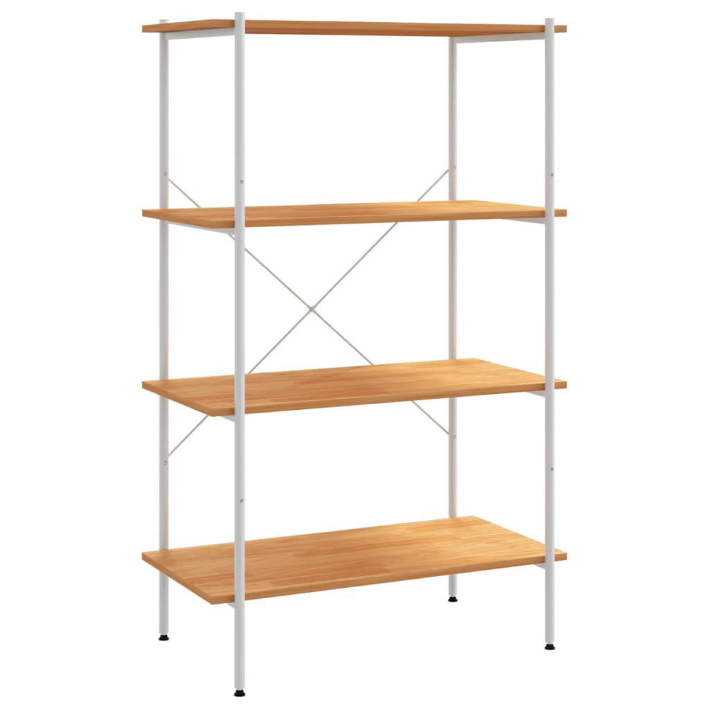 4-Tier Shelving Unit White and Oak 80x40x130 cm