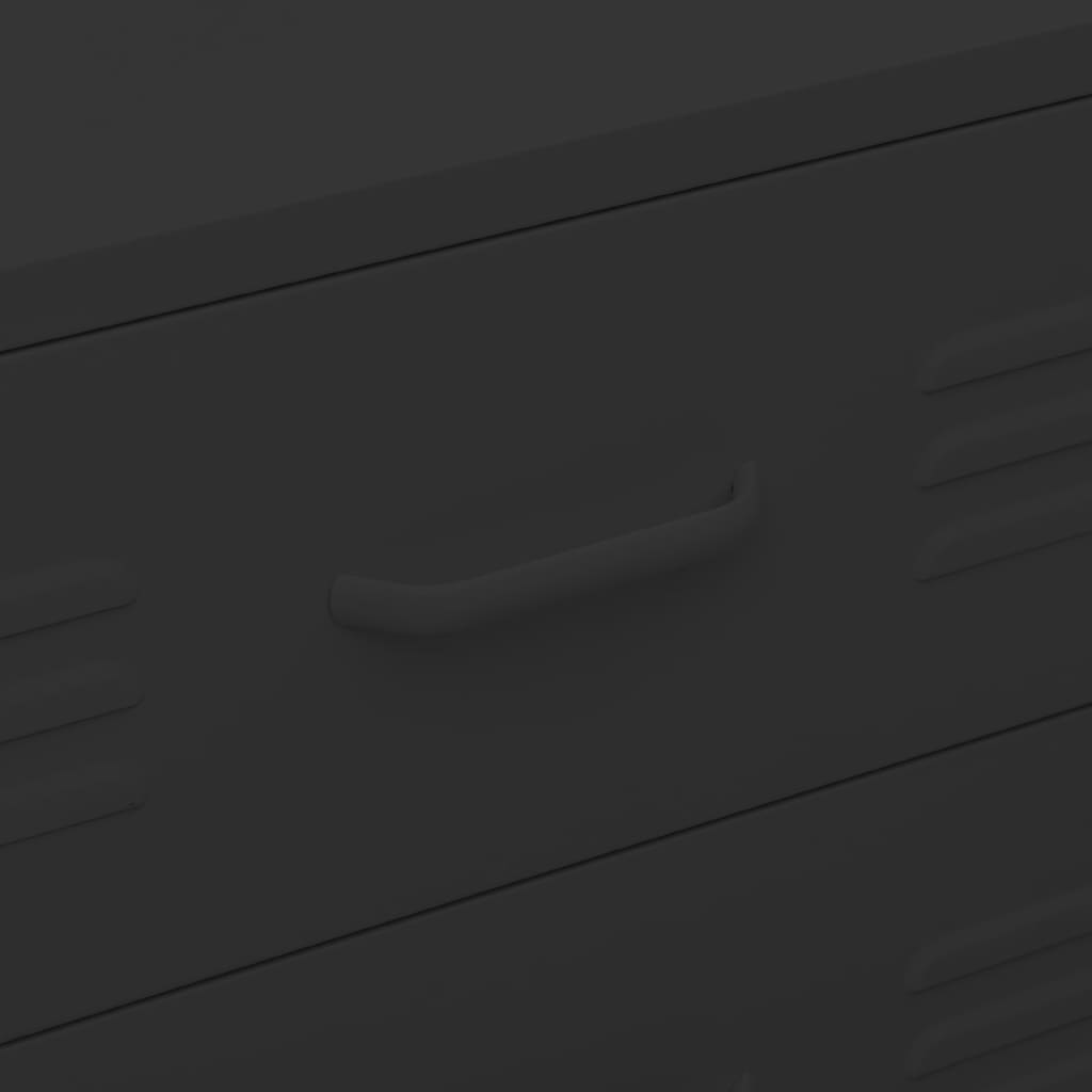 Chest of Drawers Black 80x35x101.5 cm Steel