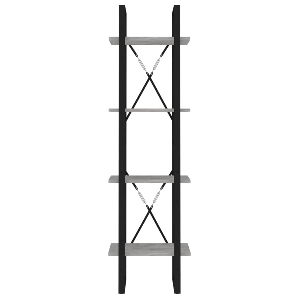 4-Tier Book Cabinet Concrete Grey 40x30x140 cm Engineered Wood