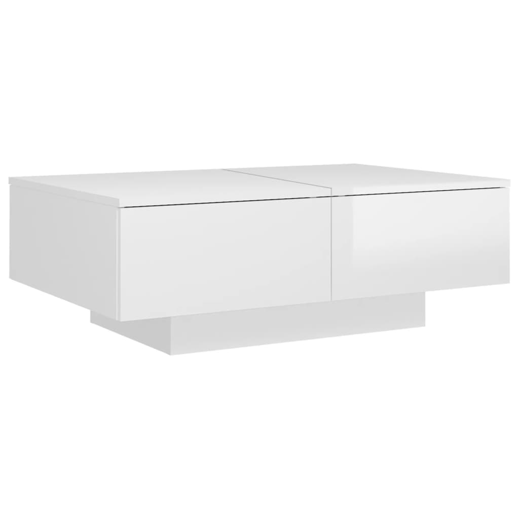 Coffee Table High Gloss White 90x60x31 cm Engineered Wood