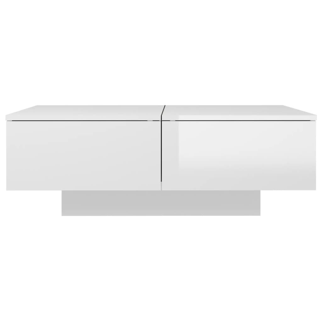 Coffee Table High Gloss White 90x60x31 cm Engineered Wood