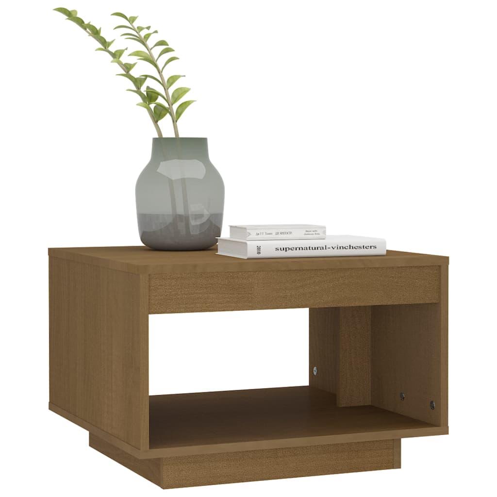 Coffee Table Honey Brown 50x50x33.5 cm Solid Pinewood