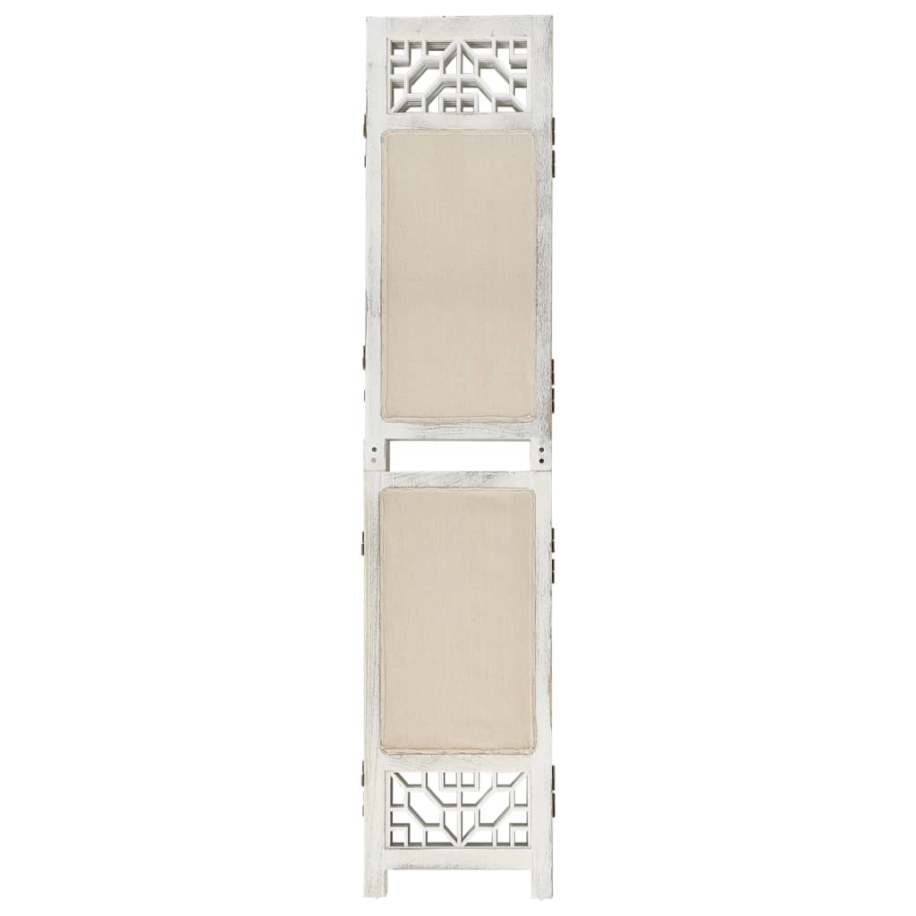 5-Panel Room Divider Cream 175x165 cm Fabric