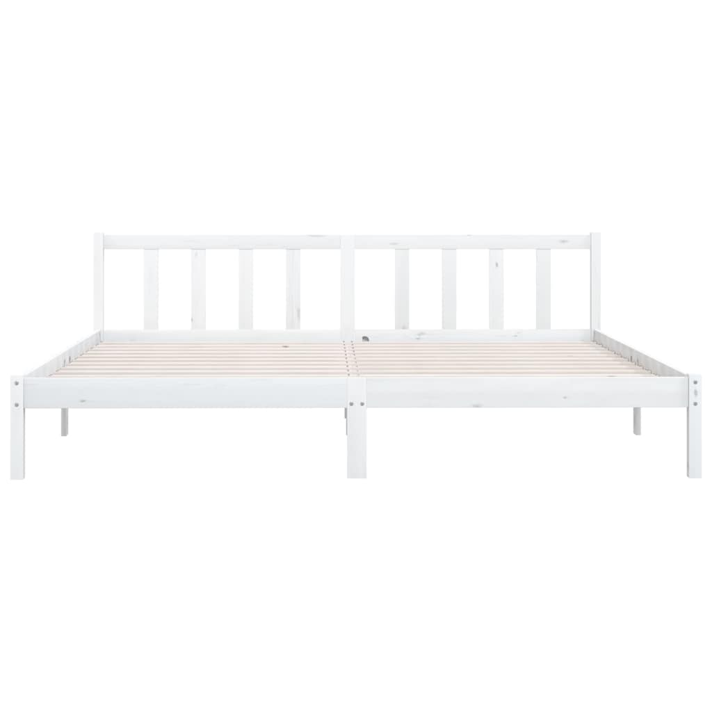 810103 vidaXL Bed Frame without Mattress White Solid Wood 200x200 cm
