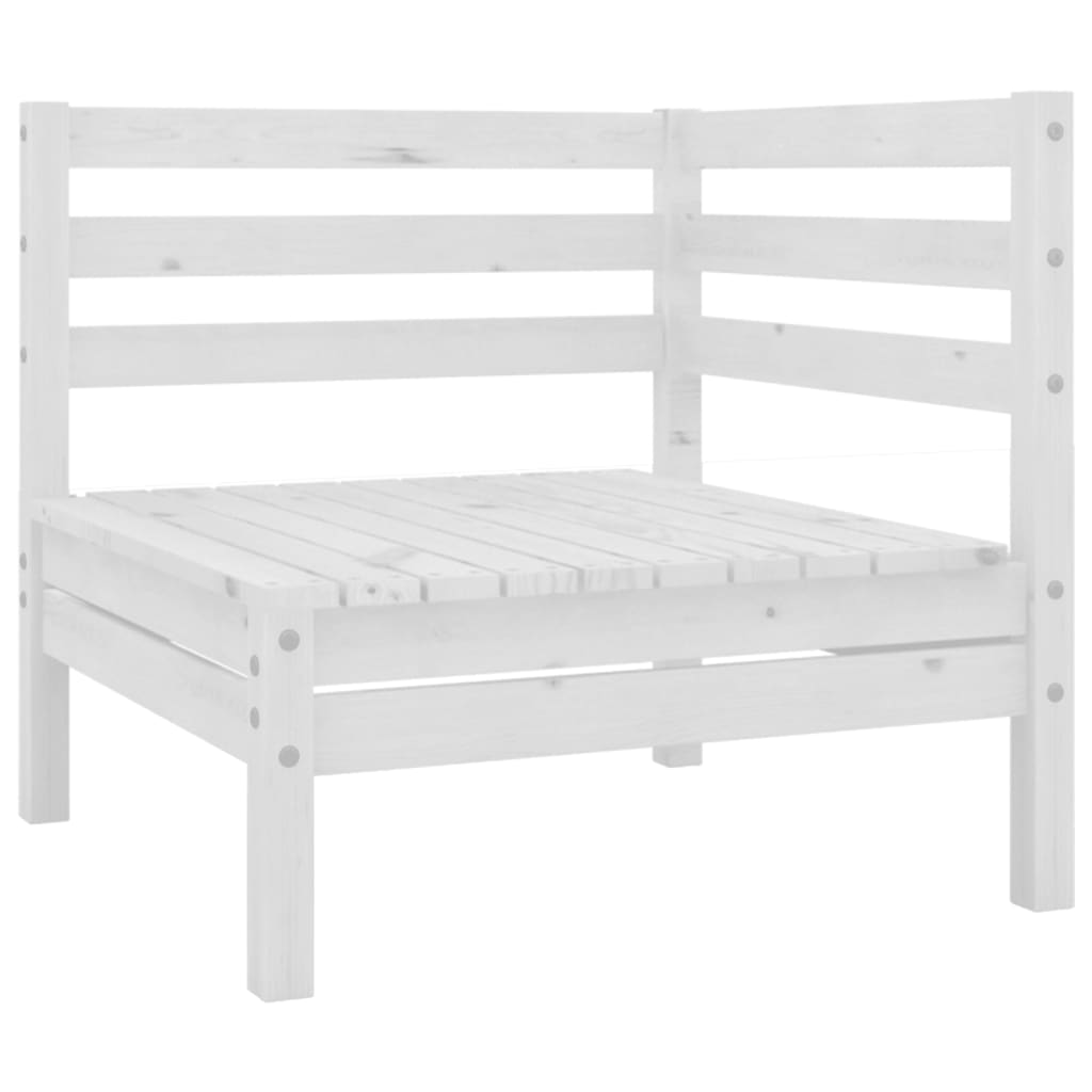 6 Piece Garden Lounge Set White Solid Pinewood