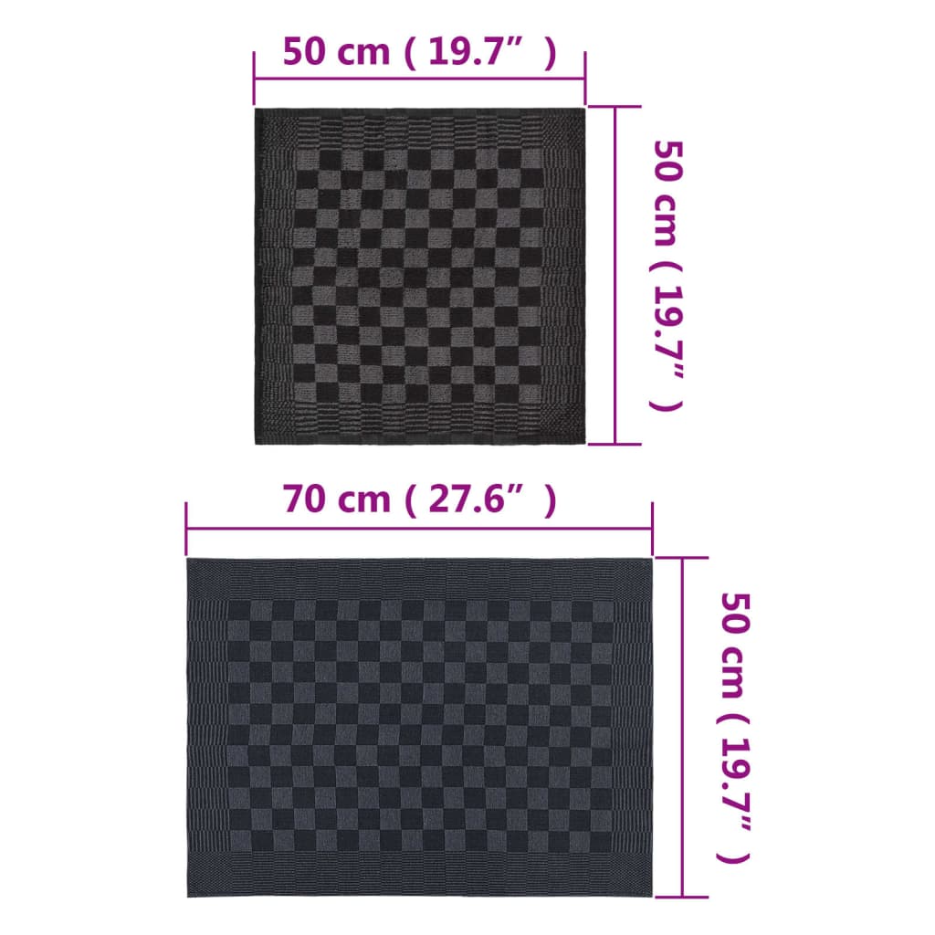 20 Piece Towel Set Black and Grey Cotton