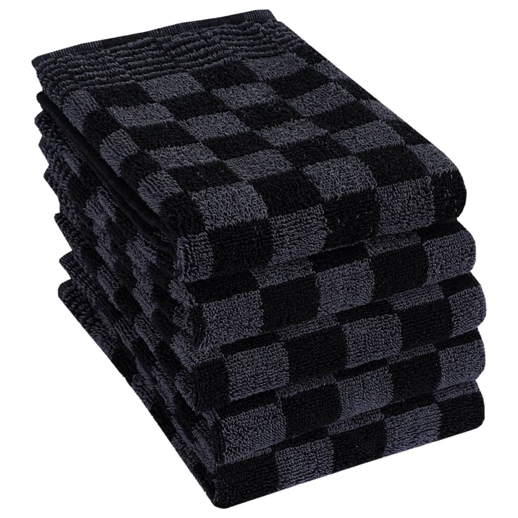 20 Piece Towel Set Black and Grey Cotton