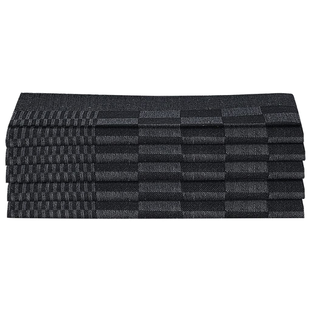 20 Piece Towel Set Black and Grey Cotton
