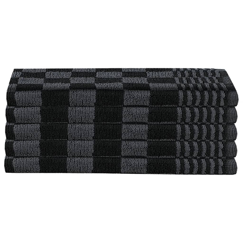 20 Piece Towel Set Black and Grey Cotton