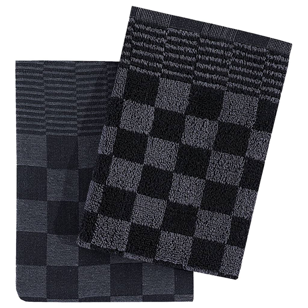 20 Piece Towel Set Black and Grey Cotton