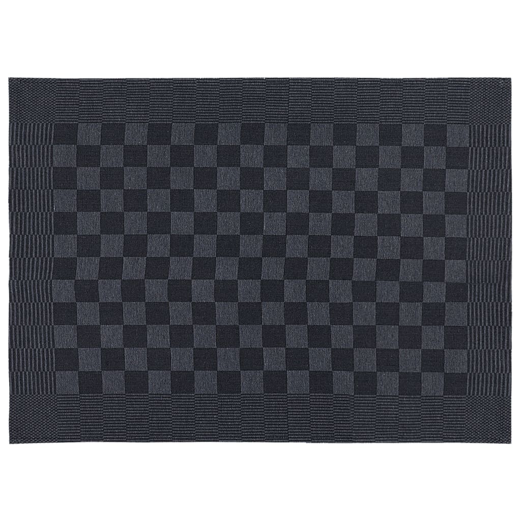 20 Piece Towel Set Black and Grey Cotton