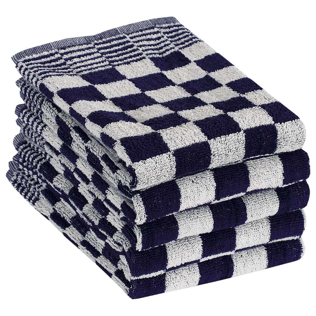 20 Piece Towel Set Blue and White Cotton