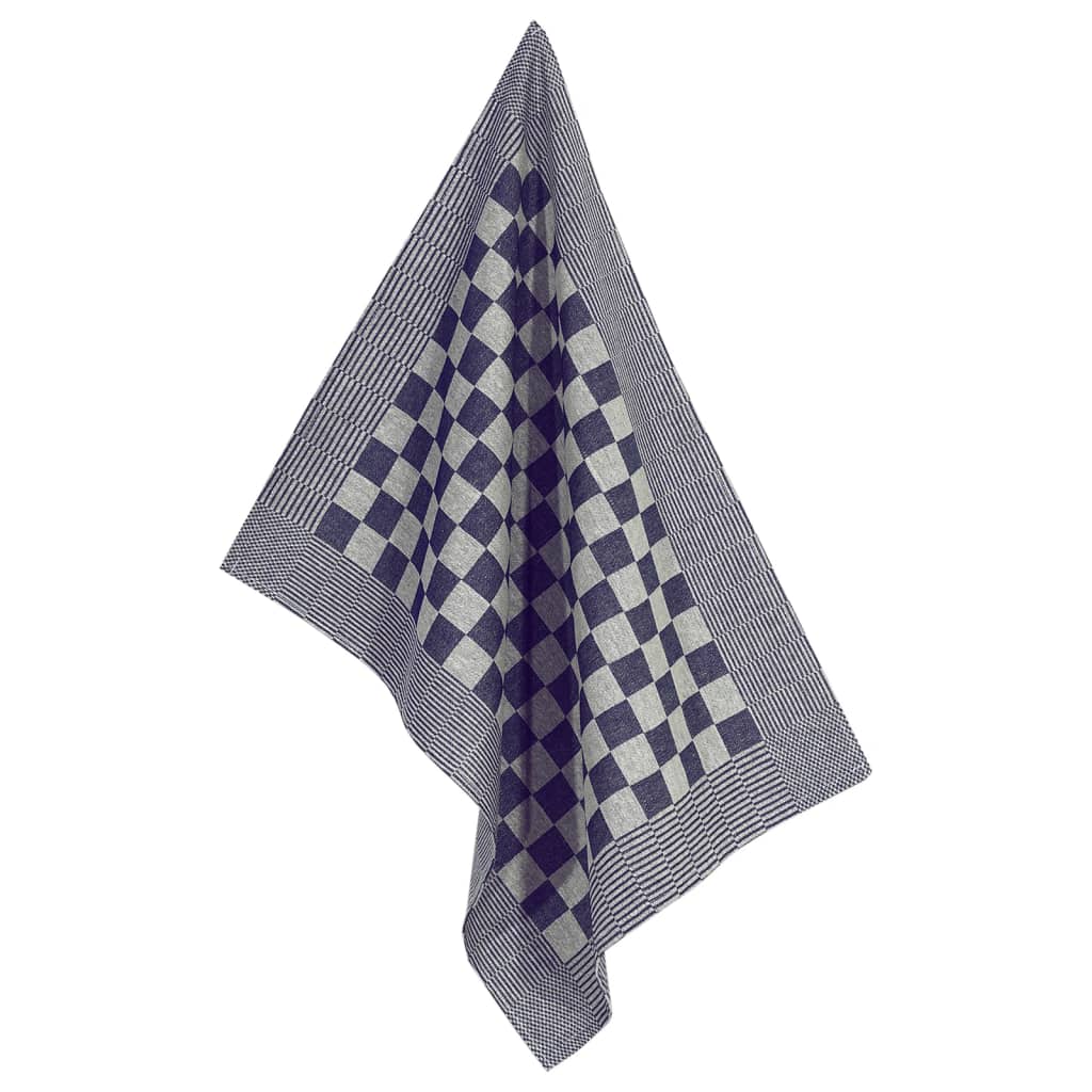 20 Piece Towel Set Blue and White Cotton