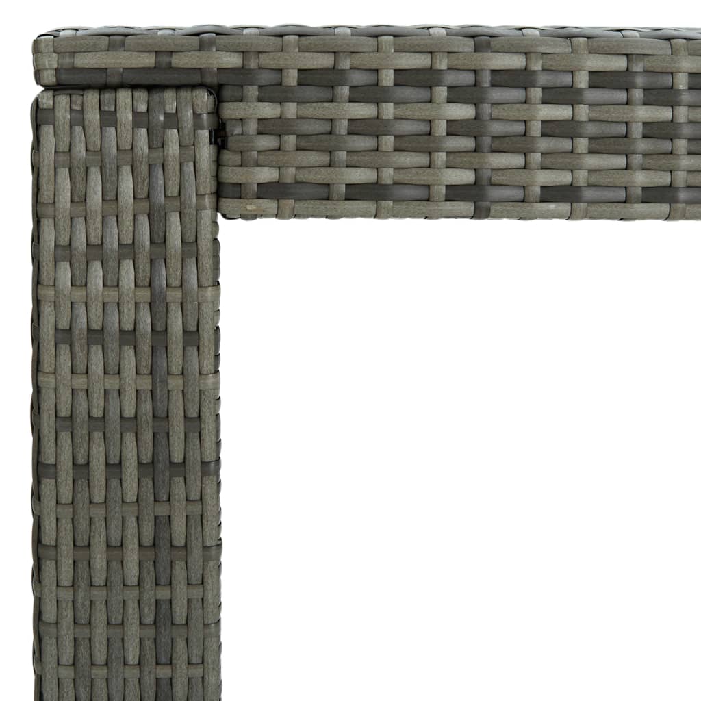 9 Piece Garden Bar Set with Cushions Poly Rattan Grey