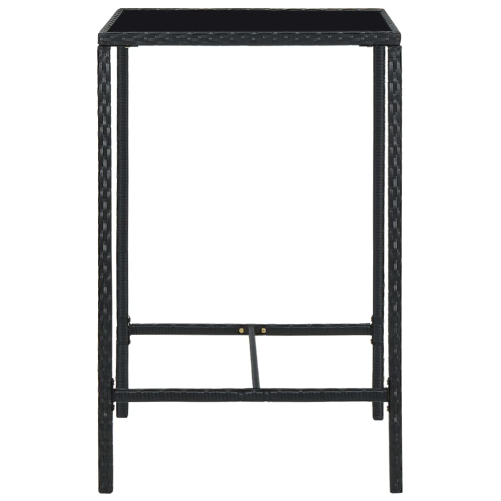 5 Piece Garden Bar Set with Cushions Poly Rattan Black