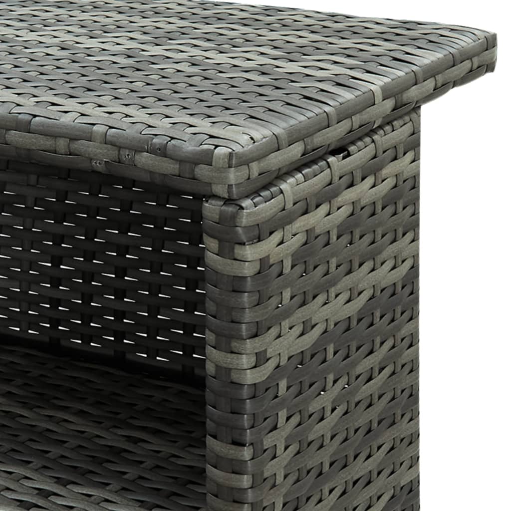 5 Piece Garden Bar Set with Cushions Poly Rattan Grey