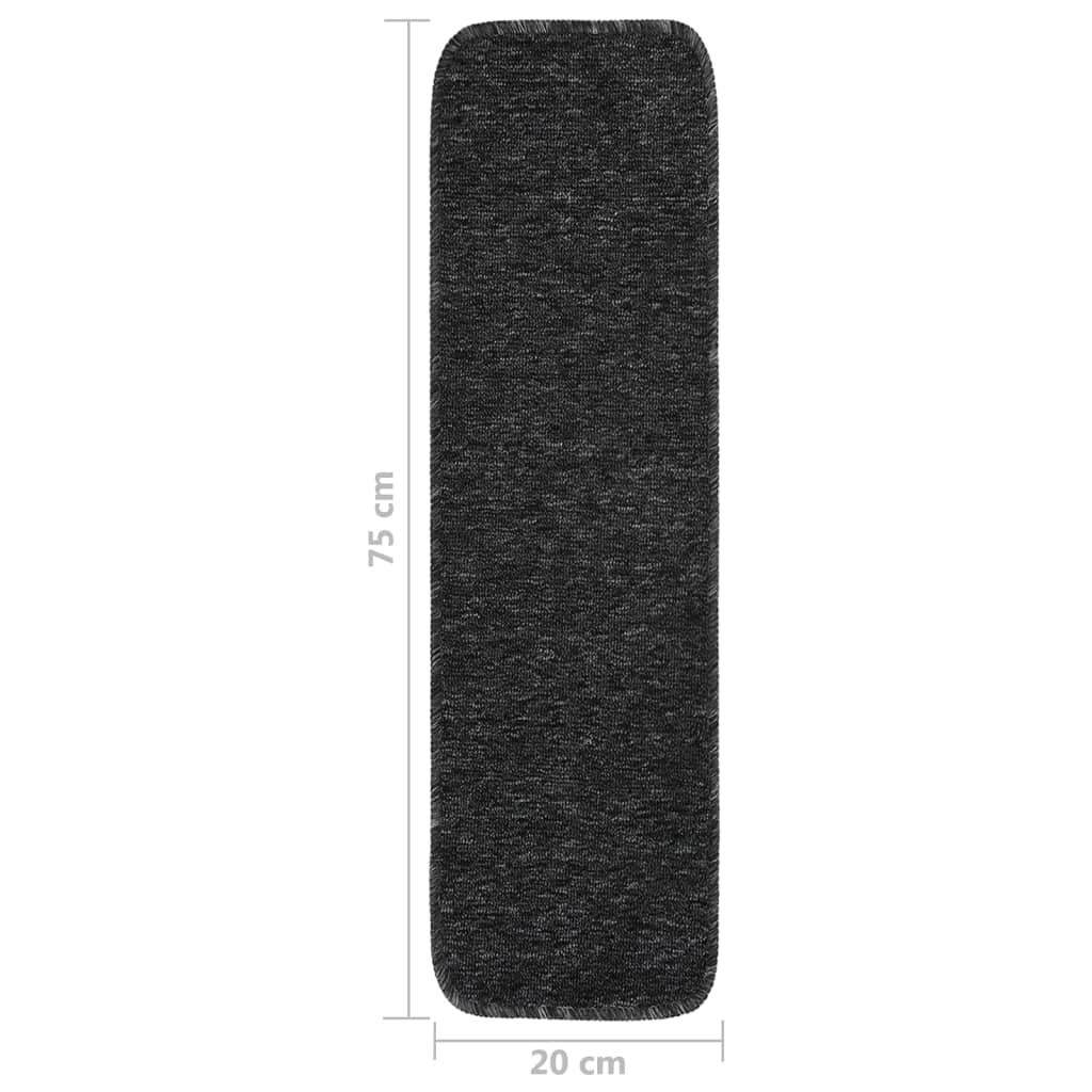 Anti Slip Stair Mats 15 pcs 75x20 cm Anthracite Rectangular