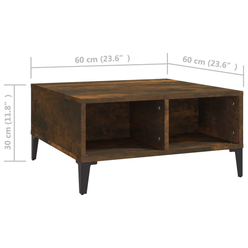 Coffee Table Smoked Oak 60x60x30 cm Engineered Wood