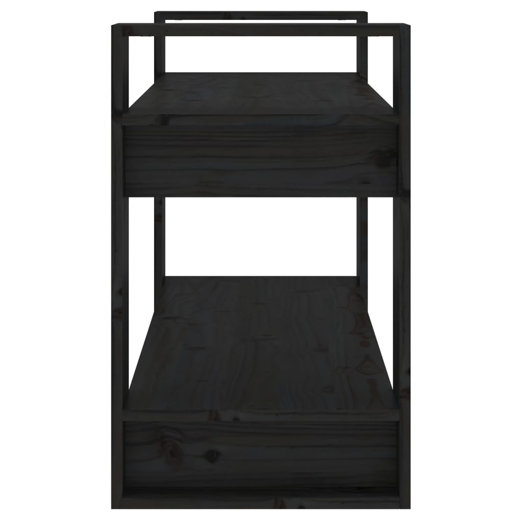 Book Cabinet/Room Divider Black 80x35x56.5 cm Solid Wood Pine