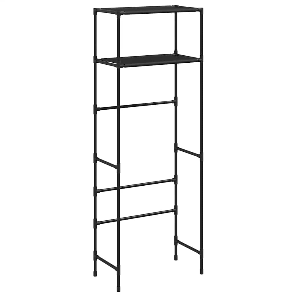 2-Tier Storage Rack over Toilet Black 53.5x28x143 cm Iron